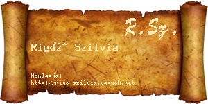Rigó Szilvia névjegykártya