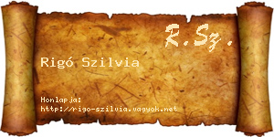 Rigó Szilvia névjegykártya
